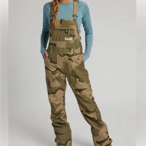 Burton Avalon camo ski snowboarding bib size small
